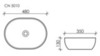 Sancos CN5010 Умывальник чаша накладная овальная Element 480*350*130мм. Для столешниц с отверстием под смеситель