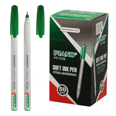 Ручка шариковая, масляная, Piano, зелёные чернила, серия "Correct", трёхгранный корпус, 50 шт