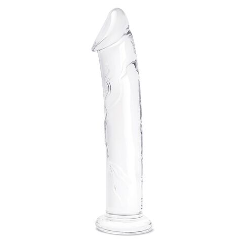 Большой стеклянный стимулятор 12’’ Glass Dildo With Veins & Flat Base - 28 см. - Glas GLAS-513
