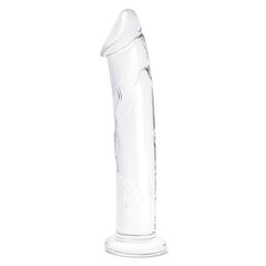 Большой стеклянный стимулятор 12’’ Glass Dildo With Veins & Flat Base - 28 см. - 