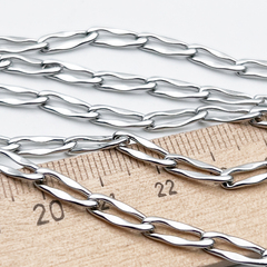 Цепочка, цвет серебро (родий), размер звена 12*4 мм, цена за отрезок 50 см
