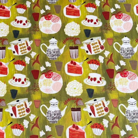 ВКУСНЯШКИ К ЧАЮ , отрез 85 см, - 100% хлопок