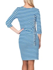 Купить Платье с голубой полосой с рукавом 3/4 (цвет как у тельняшки ВДВ) в Магазине тельняшек