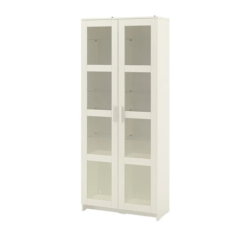 Шкаф-витрина СКАНДИ (BRIMNES), 190*80*35 см, белый