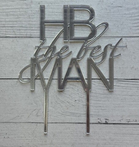 Топпер HB the Best MAN пл.серебро зерк.