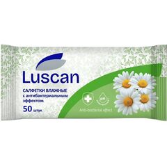 Влажные салфетки антибактериальные Luscan (50 штук в упаковке)