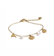 Анклет в цвете золото ракушки