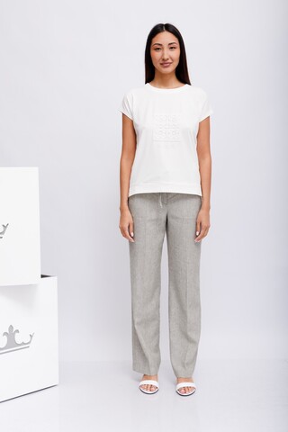 Bianca Футболка из хлопка с эластаном с вышивкой-макраме