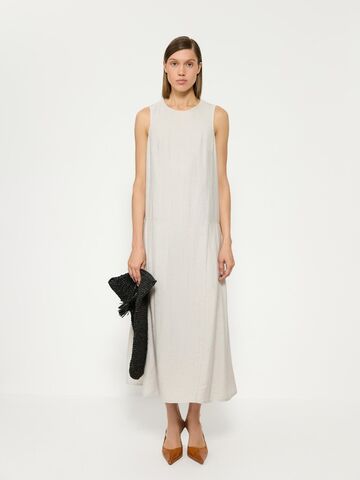 Платье элегантное из смесового льна