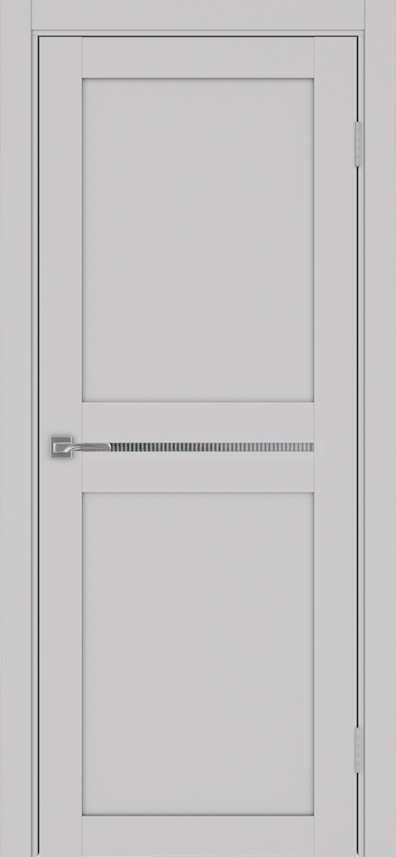 Дверь межкомнатная Оптима Порте Турин 520.121, цвет пепельный, экошпон, стекло мору