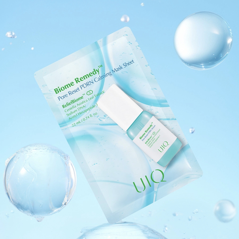 UIQ Biome Remedy Pore Reset PDRN Calming Mask Sheet Охлаждающая маска с ПДРН для сужения пор 22мл 1шт