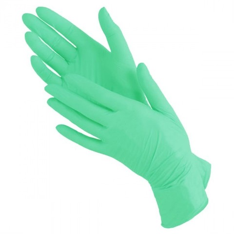 Перчатки зелёные нитриловые
