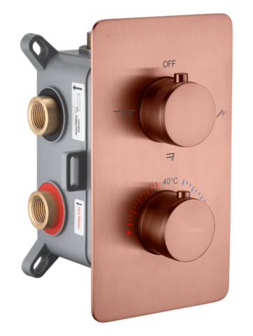 Boheme Cell 134-3-CB Смеситель встроенный с термостатом 3-х проходной, цвет: брашированная медь