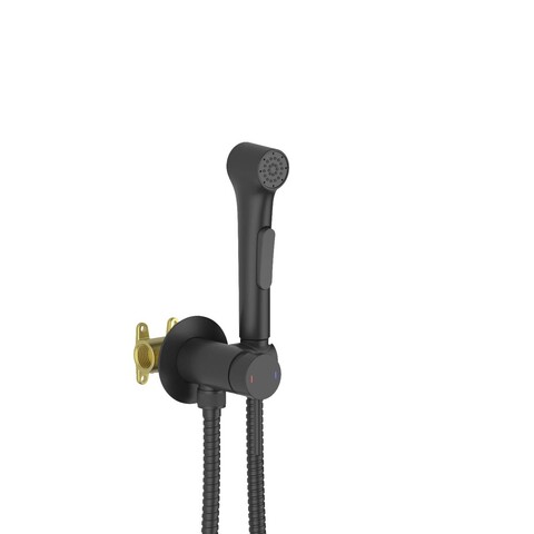 Aquatek AQ1020MB AQ1020MB ЕВРОПА комплект для гигиенического душа встроенный (смеситель + гигиеническая лейка + шланг), матовый черный