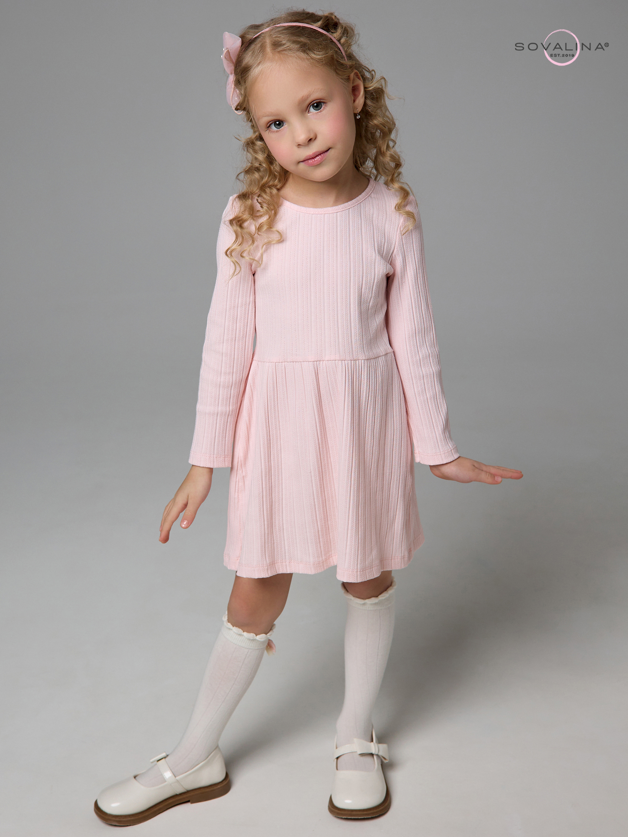 Платье Эля косичка розовый