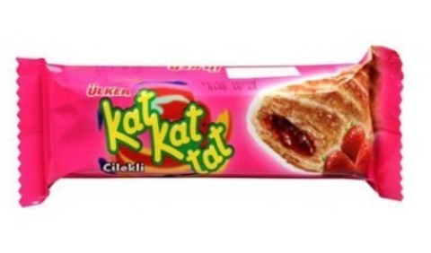 Слоеное шок. печенье Kat Kat tat Клубника 28г Ulker