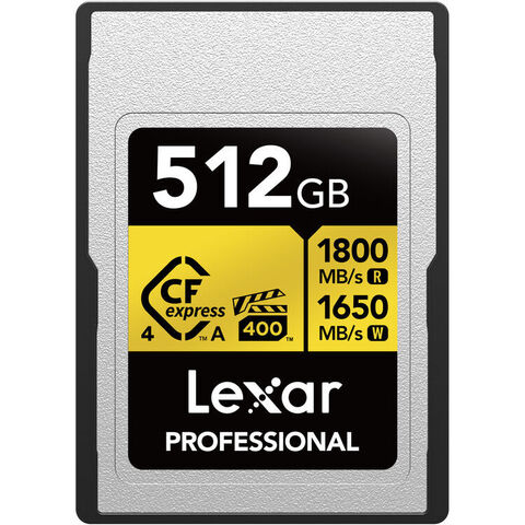 Карта памяти Lexar 512GB Professional GOLD CFexpress 4.0 Type A 1800/1650/400