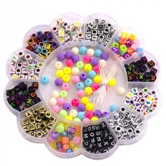 
          Набор для создания украшений-бусины Alingar, 155х155х18 мм, "Цветочек", 11 видов бусин, 1х2,1 м леска, пластик.пенал