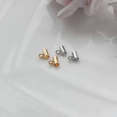 Трубочка с петелькой, спейсер, 5*3 мм, позолота, П605