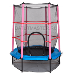 Батут с сеткой, диаметр 4,6 фт, розово - синий