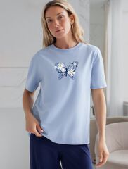 Футболка с принтом свободная эластичная из премиального хлопка  D49.136 (130816)