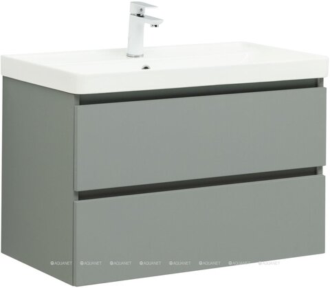 Aquanet 344749 Тумба с раковиной Вега 2.0 80 2 ящ. цв.мисти грин (раковина Ирис) (344749)