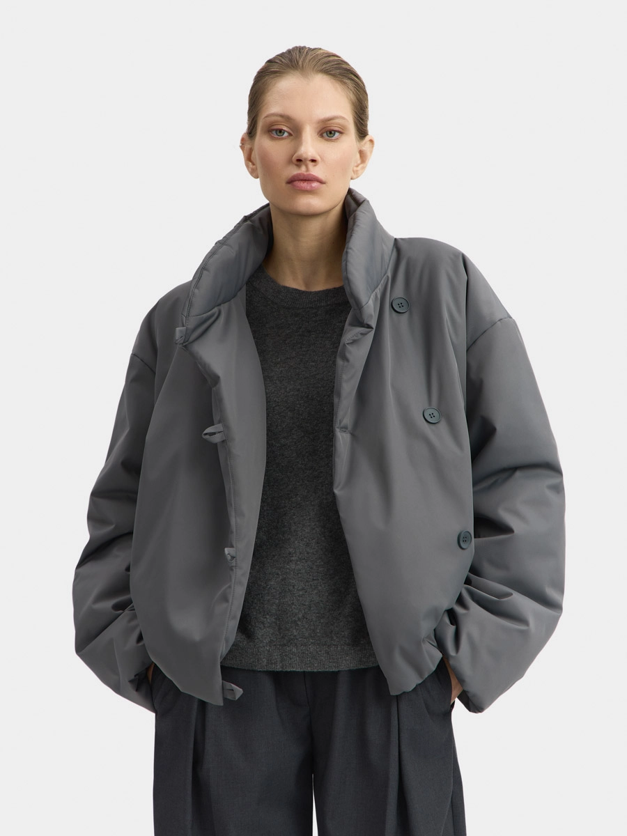 

Куртка Томск со смещённой застёжкой, Графитовый