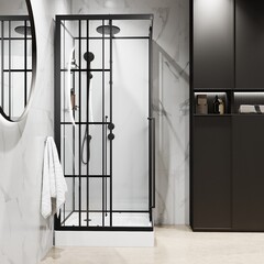 Душевая кабина Niagara Standart (90х90х225) черный, стекло прозрачное