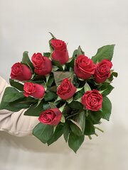 Букет 9 роз Кения 40 см в ленте розовые