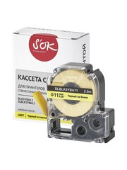Кассета с лентой S'OK by Sakura Printing BLK5YBA11 для Epson , черный на желтом, φ11мм, 2.5м