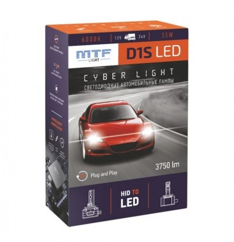 Светодиодные лампы MTF Light, серия CYBER LIGHT, D1S, 85V, 45W, 3750lm, 6000K