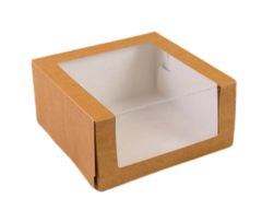 Упаковка крафт с панорамным окном 18х18х7 см