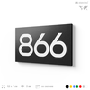 Номер на дверь 866, табличка на дверь для офиса, квартиры, кабинета, аудитории, склада, черная 120х70 мм, Айдентика Технолоджи