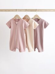 Боди с коротким рукавом для малышей Next Q53-613, 3 шт., Молочный, Розовый