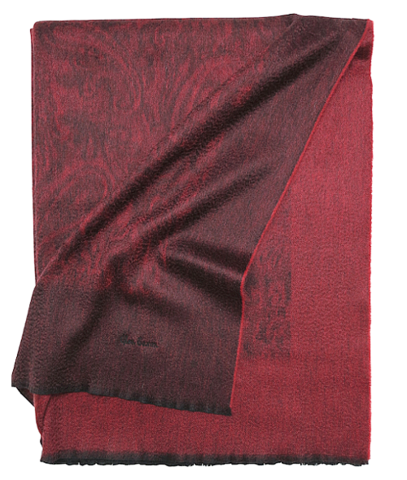 Плед 150х200 Glen Saxon Border Paisley Black Carmine