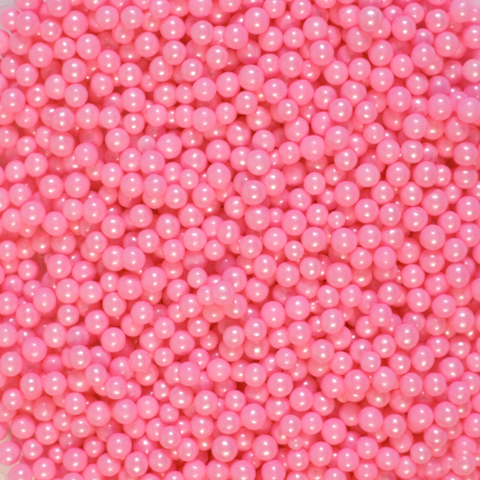 Сахарные шарики Розовые перламутровые 4 мм New, 50 гр