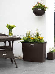 Напольное Кашпо RATTAN 28 литров OLA DOM коричневый с автополивом