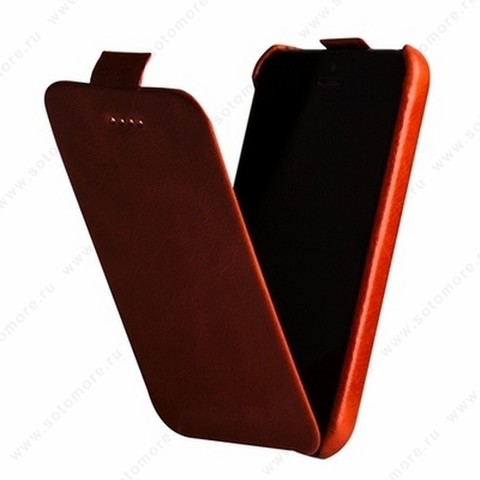 Чехол-флип Borofone для iPhone 5C - Borofone General flip Leather Case Orange red