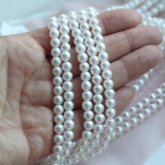Майорка White Pearls (слегка с розовым отливом) 6 мм, 1 нить, МА034