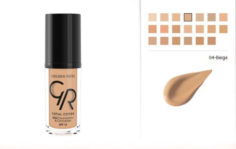 Golden Rose Крем тональный/корректор тон 04 TOTAL COVER 2in 1 Foundation & Concealer SPF15