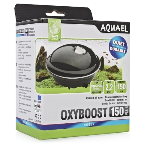 AQUAEL Компрессор OXYBOOST 150 plus (100-150л) с регулятором производительности, 150л/ч, Потр.мощн.-