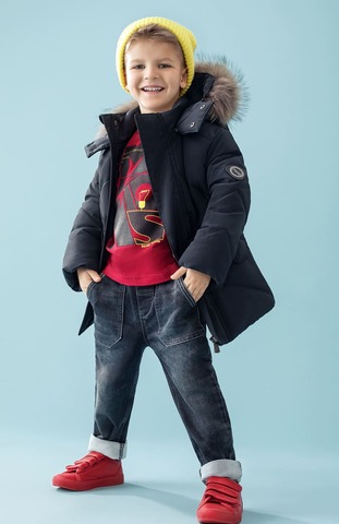 Сине-черная куртка "Аляска" на био-пуху