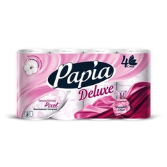 Бумага туалетная Papia DELUXE Парадизо4сл бел 100%ц втул 16,8м 140л 8рул/уп