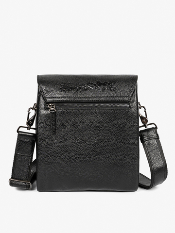Кожаная сумка-планшет  чёрного цвета
