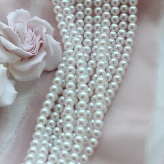 Майорка White Pearls (слегка с розовым отливом) 6 мм, 1 нить, МА034