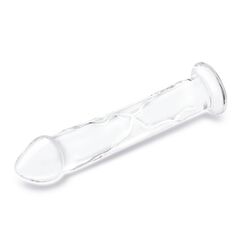 Большой стеклянный стимулятор 12’’ Glass Dildo With Veins & Flat Base - 28 см. - 