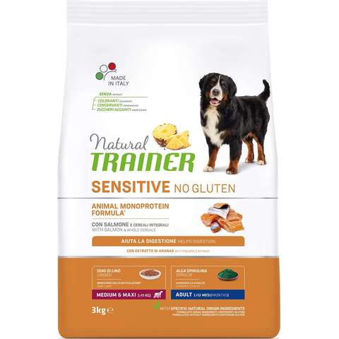 Natural Trainer Sensitive No Gluten Medium&Maxi Adult Dog – Salmon