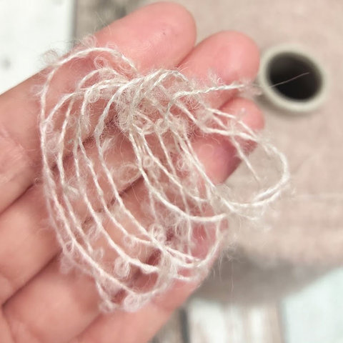 Букле с мохером GANZO BOUCLE 950 пудровый
