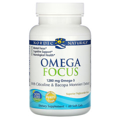 Nordic Naturals, Omega Focus, 1280 мг, 60 мягких желатиновых капсул