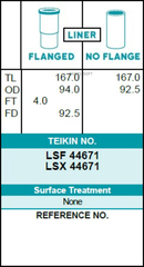 Гильза блока цилиндров TEIKIN LSX44671 (4шт/упак) не хонингованная